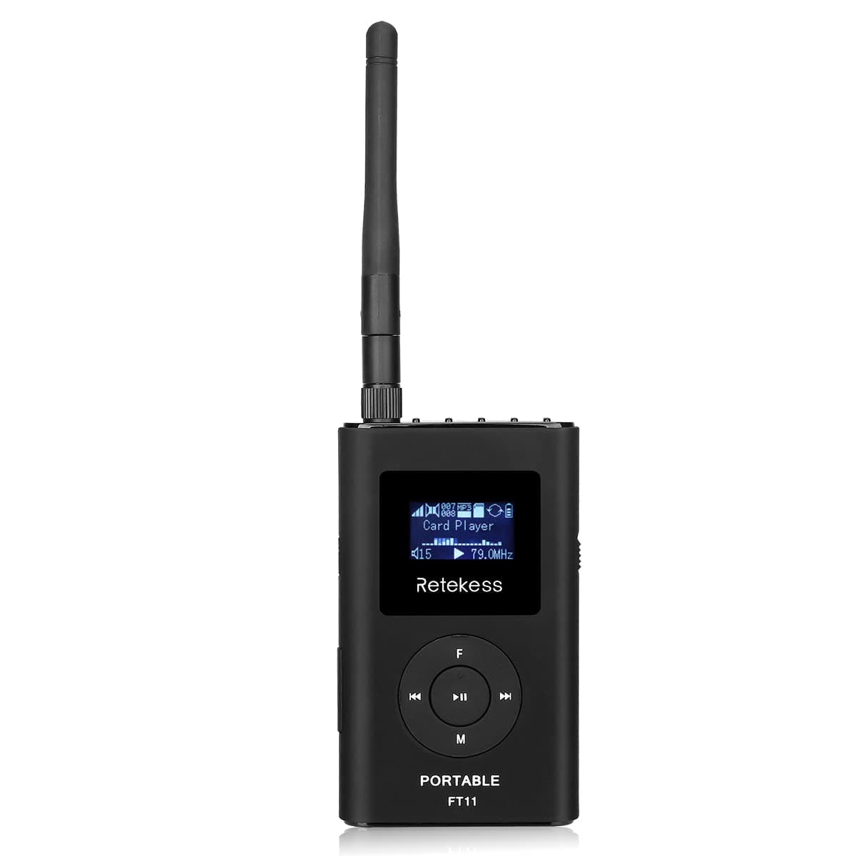 FT11 FM Transmitter,Portable FM Broadcast Transmitter for Church with Microphone, Rechargeable FM Radio Stereo Station for Drive-in Movie,Parking Lot,Support TF Card AUX Input
