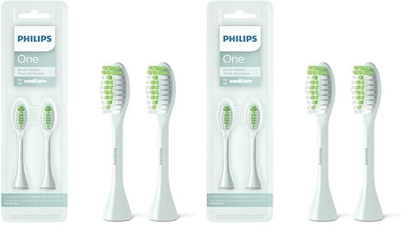 Philips One by Sonicare, 2 Brush Heads, Mint Light Blue, BH1022/03 (Pack of 2)