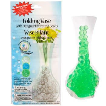 FOLDING VASE with DESIGNER HYDRATING BEADS