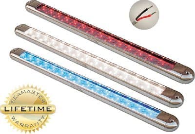 SEAMASTER OVAL T-Top LED Light – 23 – 12 V – 3 Color Red White & Blue LEDs – Black by Seamaster Marine Products