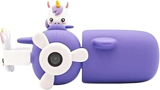 Kidamento Kids Digital Camera & Video Camcorder, Unique Air-Plane Design with Silicone Wristband, Selfie Camera, 32GB Memory Card Included, Neck Strap Doubles as Charging and USB Cable - Model V