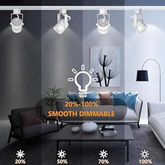 LED White Track Lighting Kit, 3CCT 10W Track Lights Heads 3000K/4000K/6000K Adjustable with 13.12FT H-Type Track Light Rails 12PCS Ceiling Spotlight Fixture Replaceable GU10 Bulb