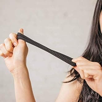 Burlybands Large Hair Ties for Thick Heavy or Curly Hair. No Slip No Damage Seamless Ponytail Holders Scrunchies Sports Thick Hair Ties (Black 8 Pcs)