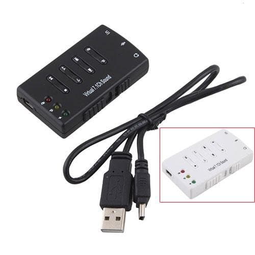 External USB 2.0 Virtual 7.1 Channel CH 3D Audio Sound Card Converter Adapter Black
