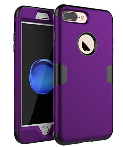 RabeMall Shockproof Case for iPhone 7 Plus,Sturdy and Durable and Slim Fit Case,Purple Black
