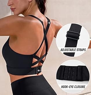 Ewedoos High Support Sports Bras for Women Adjustbale Supportive High Impact Sports Bra Push Up Workout Running Bras