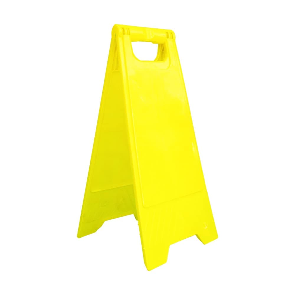 Blank Floor Sign - Yellow | Foldable Type A Freestanding Plastic Floor Warning Sign | Customisable Safety Sign Board for Cleaning, Maintenance & Indoor Use