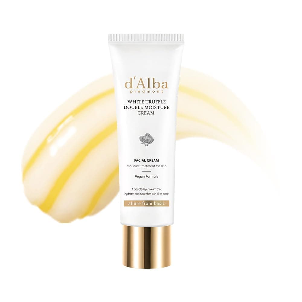 d'Alba White Truffle Double Moisture Cream, 2.0 fl oz (60 ml), Moisturizing Cream, Face Serum, Night Cream