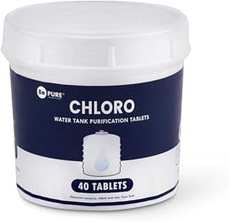 Chloro 1000 | Water Purification Chlorine Tablets for Water Tank | Pack of 40 Tablets| Eliminates Bacteria, Algae and Odor from Water Tank | 40 Tablets for 40000 litres