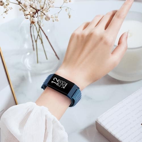 Nylon Watch Bands Compatible with Fitbit Charge 4/Charge 3/SE, Soft Replacement Wristband Breathable Sport Strap with Band for Women Men