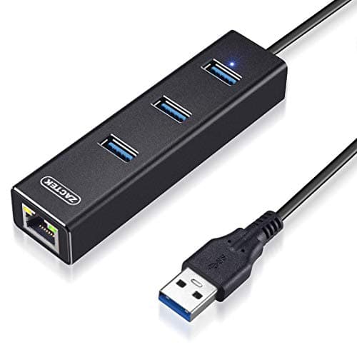 [Upgraded Version] ZACTEK 3-Port USB 3.0 Hub with Ethernet RJ45 USB Hub, Supporting 10/100/1000 Mbps Ethernet Adapter Converter Compatible with Macbook Pro Air, iMac, Chromebook, Surface Tablet Laptop