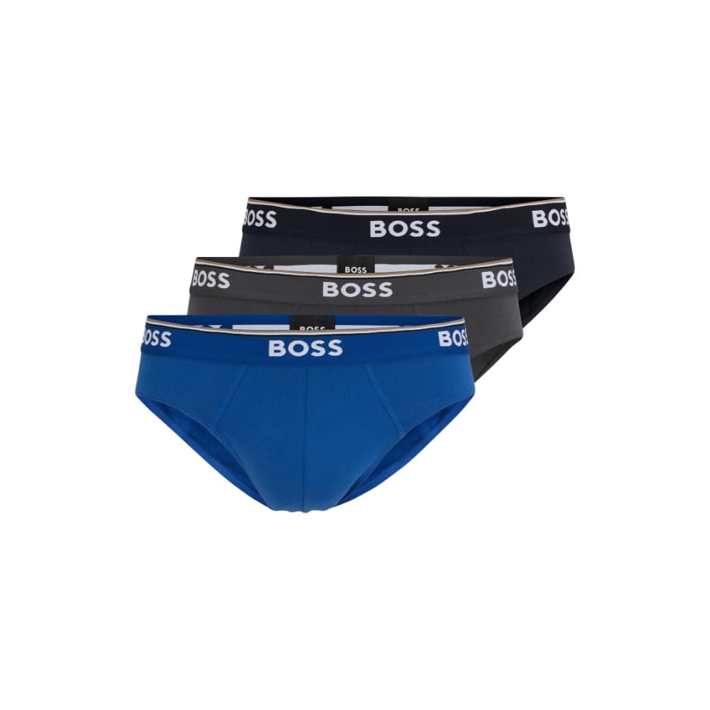 BOSS Men's 3-Pack Bold Logo Hipster Briefs