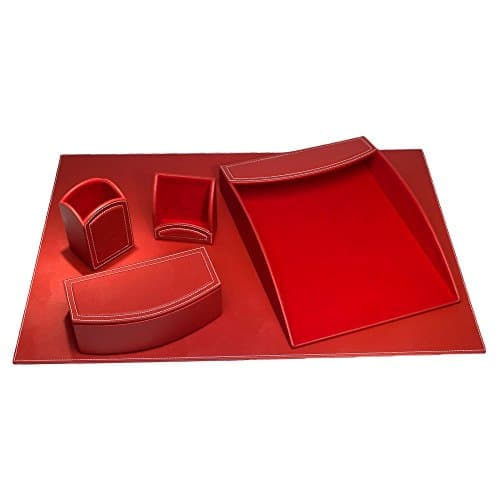 5 Piece Leatherette Desk Set