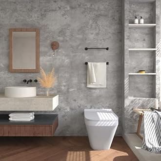 48"×354" Extra Wide Thick Large Size Light Grey Concrete Wallpaper Peel and Stick Industrial Gray Concrete Cement Contact Paper Waterproof Wall Sticker for Bedroom Garage Basement Store Walls