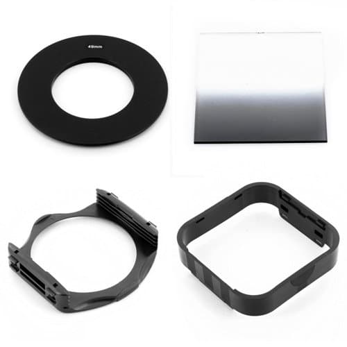 49mm Ring Adapter+Gradual ND4 Square Filter + Holder +Hood for Cokin P Series