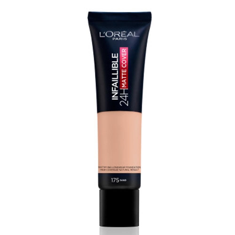 L'Oreal Paris Cover Liquid Foundation, With 4% Niacinamide, Long Lasting, Natural Finish, Available in 20 Shades, SPF 25, Infallible 32H Matte Cover, Shade 155, 30ml