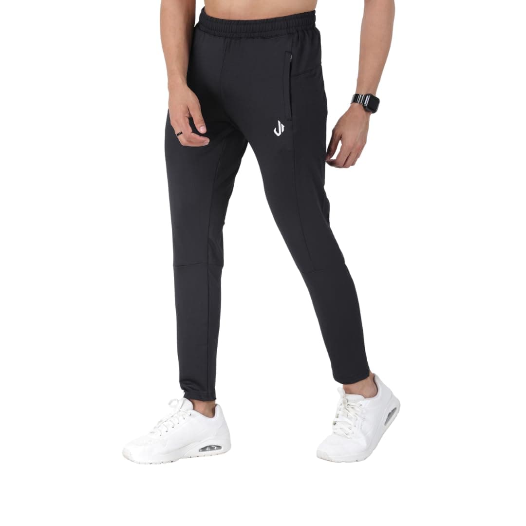 JEFFA JUST BELIEVE HIGH Performance Black Trackpants