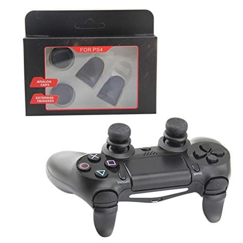 ELINKMALL for PS4 Thumbstick L2 R2 Trigger Extended Button Analog Extender Thumbstick Grips Enhanced Thumb Stick Cap for PS4 Controller