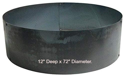 Large Group Steel Metal Fire Pit Liner Campfire Ring 12" Deep x 72" Diameter