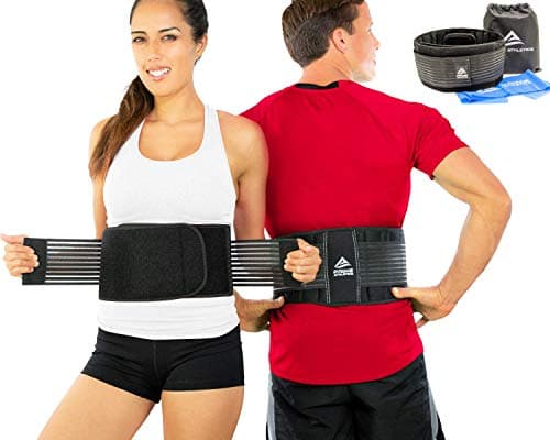 Lumbar Support Belt - Back Brace for Back Pain Relief, Herniated Disc, Sciatica, Scoliosis, Men & Women, Breathable Design Lumbar Pad & Adjustable Straps | Bonus Resistance Band & Carry Bag (S/M)