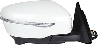 Right White Rearview Mirror Electric Heating 13-Pin Power Fold Angle Adjust 360-Degree View Camera Compatible for 2014-2019 Nissan X-Trail T32 Rogue Sport NI1321289 Integrated Turn Signal