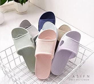 APIKA Bathroom Shower Anti-slip Lightweight Slipper for Men and Women, Black, 36/37 EU