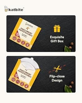 Katbite 8 Inch 400Pcs Parchment Paper Rounds, Round Parchment Paper Cake Baking, Freezing, Patty Separating, Tortilla Wrapping(2 Pack of 200Pcs)