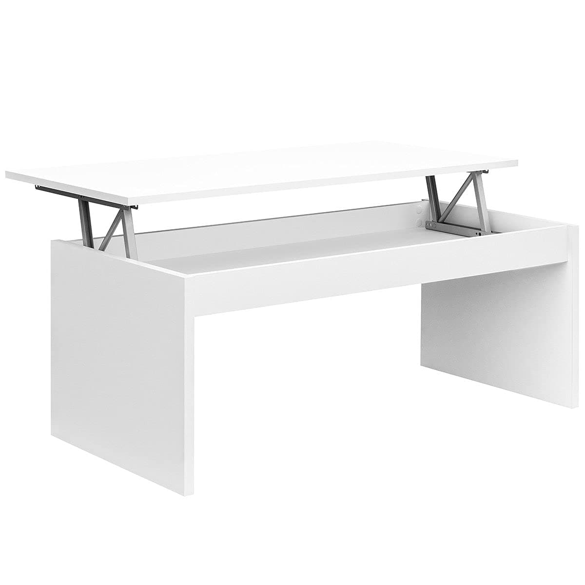 COMIFORT Extendible Coffee Table with Lift Top - Functional Living Room Table with Plenty of Storage, Modern, Elegant, Very Durable, 2 Legs, White, Eco-friendly