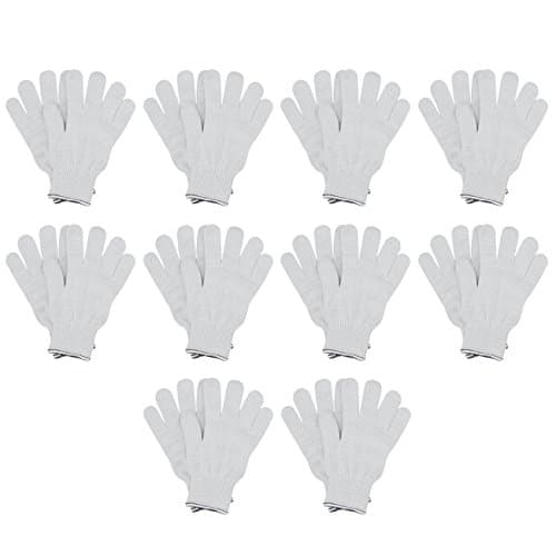 MJ 10 Pairs Industrial Cotton String Knit Protective Work Gloves White