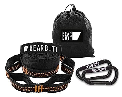 Bear Butt Kodiak Hammock Straps for Trees - 20 Feet Long, 40 Combined Loops - Holds 1000 Pounds - Camping Accessories With Carabiner