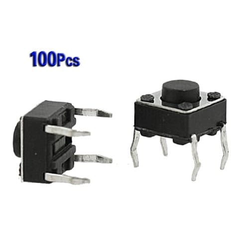 100 Pcs 6x6x4.5mm Panel PCB Momentary Tactile Tact Push Button Switch 4 Pin DIP - Button Switch - Push Button Switch - On Off Switch - On Off Button