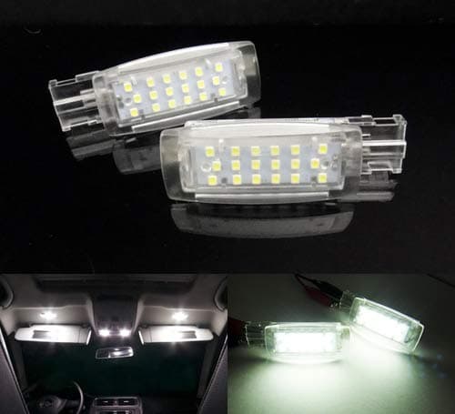 RZG 2x LED Interior Sun Visor Vanity Mirror Light White Canbus For Golf GTI Jetta Passat Polo Scirocco Alhambra Superb
