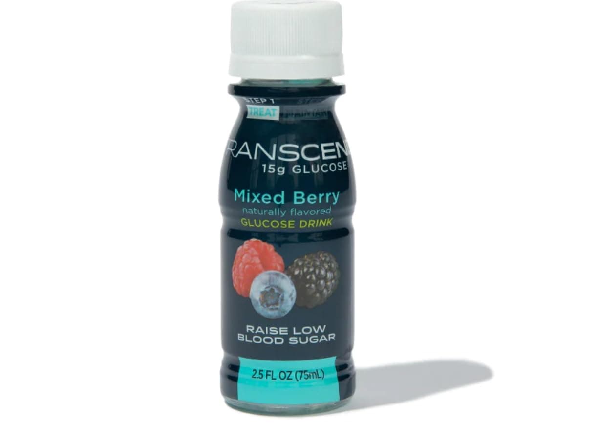 Transcend Glucose Shots - Mixed Berry - 24 Pack (2.5oz each) - Blood Sugar Support Liquid Glucose Shots for Diabetics - Fast Acting Glucose, Gluten Free, Vegan, Precise 15g Dose - Made in the USA