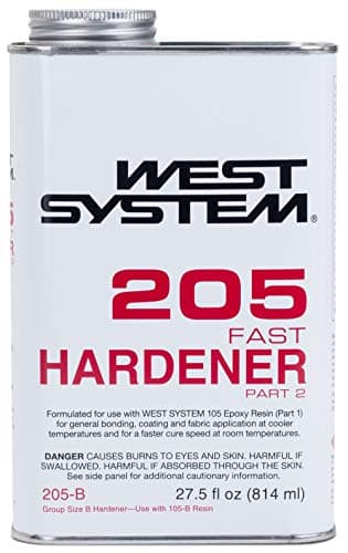 West System 205-B Fast Hardener, Epoxy, Liquid, Epoxy Hardener, Clear