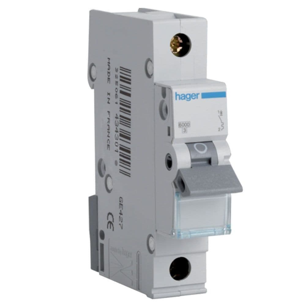 MTN120 Miniature Circuit Breaker, 1 Pole, 1 Module, Type B, 6 kA Breaking Capacity, 20 A Current