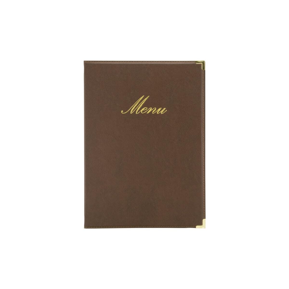 Classic leather style menu holder - (1 double insert included, which displays 4x A4) - A4