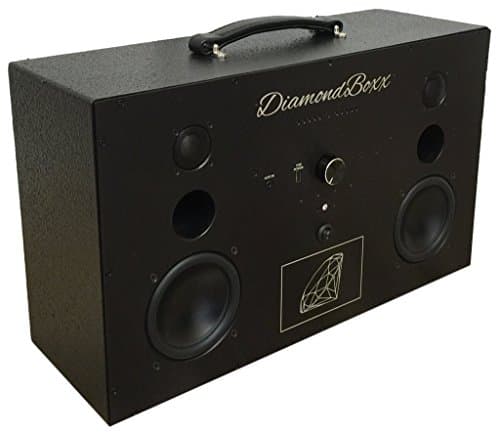 DiamondBoxx Model L Wireless BlueTooth Speaker / Boombox (Black with Black Aluminum) w/ Big Battery option