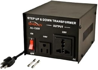 Simran AC-750 Voltage Converter Transformer for Conversion Between 110 Volt / 220 Volt, 750 Watt Power Converter Worldwide Use