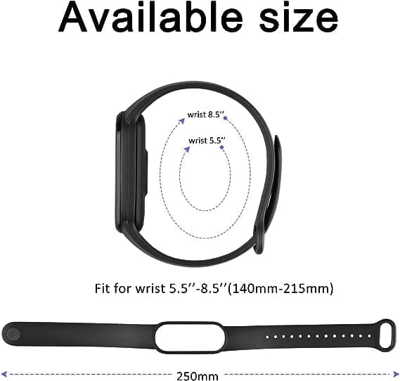 3 Pack Bands for Mi Band 8 Strap/Mi Band 9 Strap Soft Silicone Replacement Sport Wristband for Xiaomi Mi Band 8/9 Watch Band Accessories for Women Men