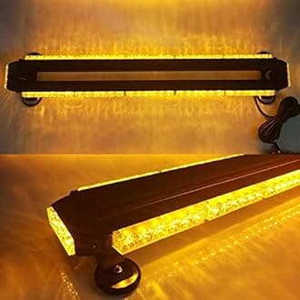 32.3 Inch 66 Led Strobe Flashing Light Bar Double Side Emergency Hazard Warning Lighting Bar with Magnetic for Car Truck Roof Safety-Amber(5-Bar)