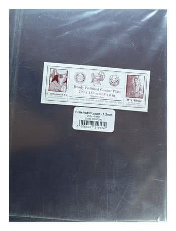 Roberson Polished Copper Etching Plate 300 x 200 mm 1.2mm