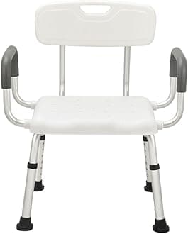 Urby Plus Size Extra Wide Shower Chair for Elderly and Disabled with Arms and Back, Silla para Baño Adulto Mayor, Ideal for Seniors, Big & Tall Person. 150kg Weight Capacity.