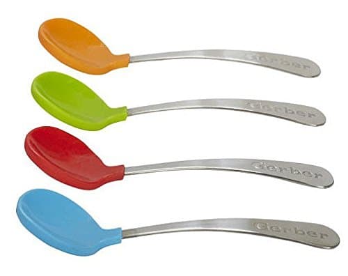 1 x Gerber Graduates Soft-Bite Toddler Silicone Spoons 4ea