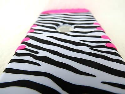 iPod Touch 5th 6th Gen Cover Case Black White Zebra & Hot Pink Shock Resistant