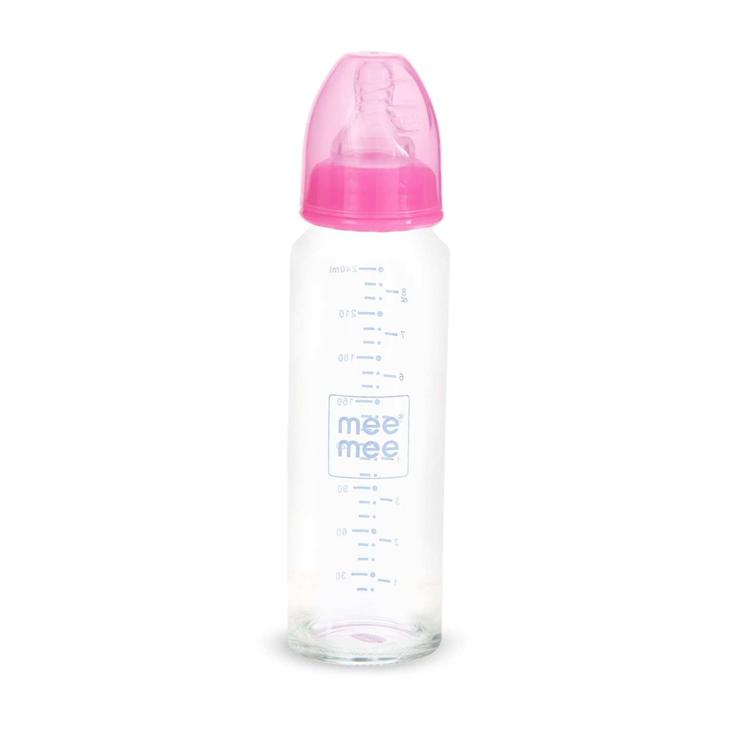 Premium Glass Feeding Bottle with Eazy-Flow Technology, Anti-Colic Valve,Anti Slip,BPA-free Baby Feeding Bottle For Babies & Toddlers(Pink, 240Ml)