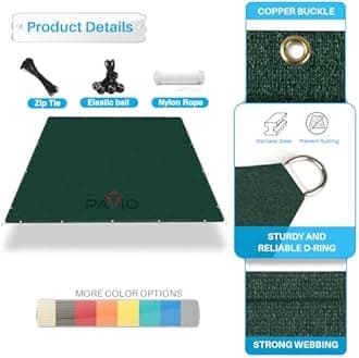 Patio Paradise 9' x 38' Sun Shade Cloth with Grommets Rectangle Shade Sail Straight Edge, Outdoor Patio Shade Canopy Pergola Cover UV Block Fabric for Backyard Deck Garden Activities, Green