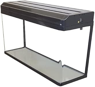 Aquarium Fish Tanks with LED Lighting & Hood Filtration (100cm / 150L, Black)