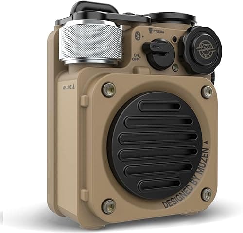 Muzen Wild Mini Rugged Portable Wireless Bluetooth Speaker 5.0 (Yellow)| Gift Box| Upto 8hrs Playback Time| IPX5 Waterproof| Party Boost| for Home, Party, Travel Purpose| Flashlight Modes
