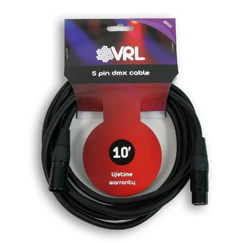 Elite CoreElite Core VRL 5-Pin DMX 10' ft Pro-Lighting Shielded Cables | LED-Data | Low Capacitance | | VRLDMX5P10