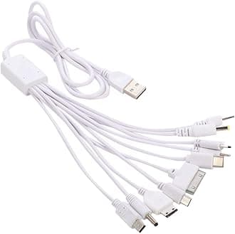 10 in 1 Universal Multifunction Cable Fit USB Charger Cell Mobile Phone MP4 Zaf White